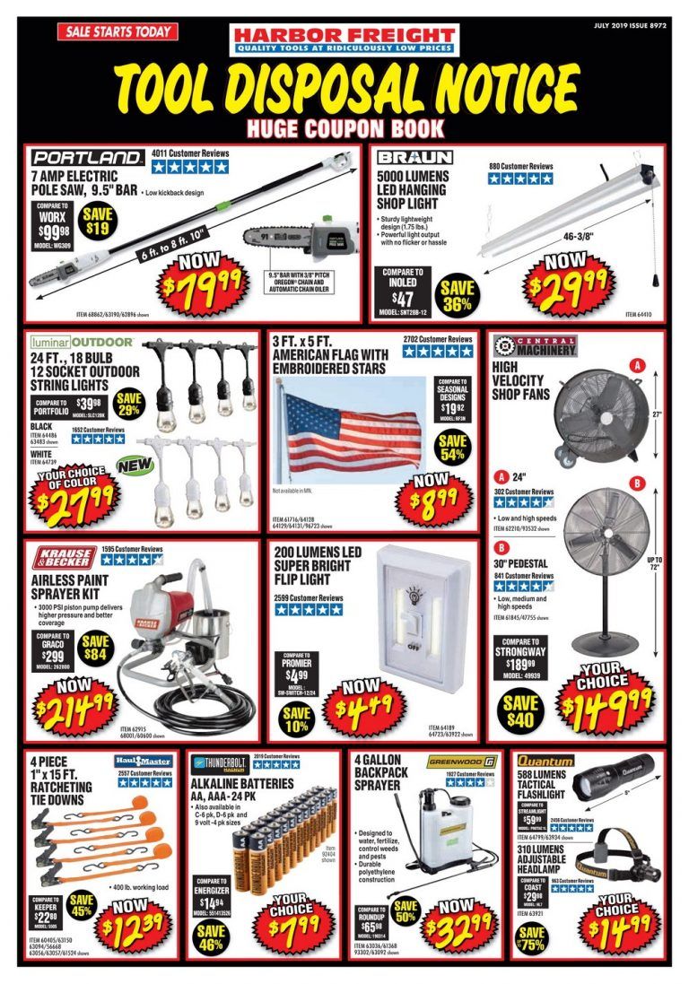 Harbor Freight Flyer Sale July, 2019
