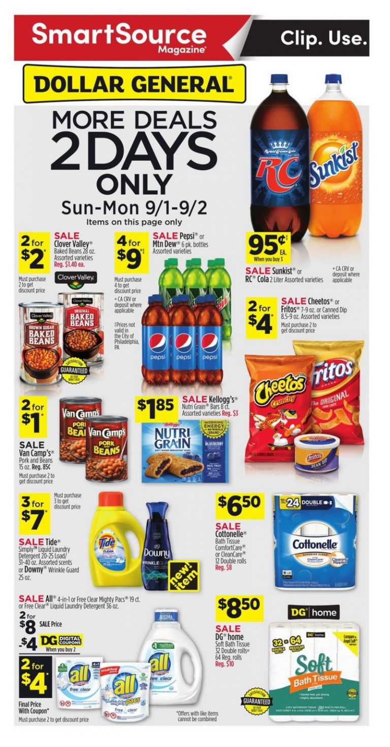Dollar General Weekly Ad Sep 01 Sep 07, 2019