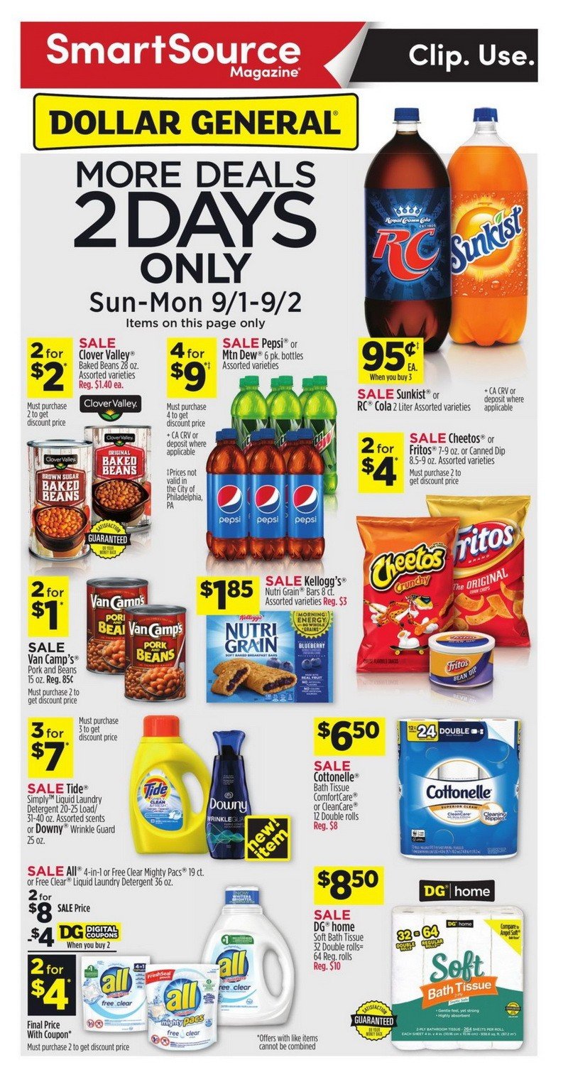 Dollar General Weekly Ad Sep 01 Sep 07, 2019