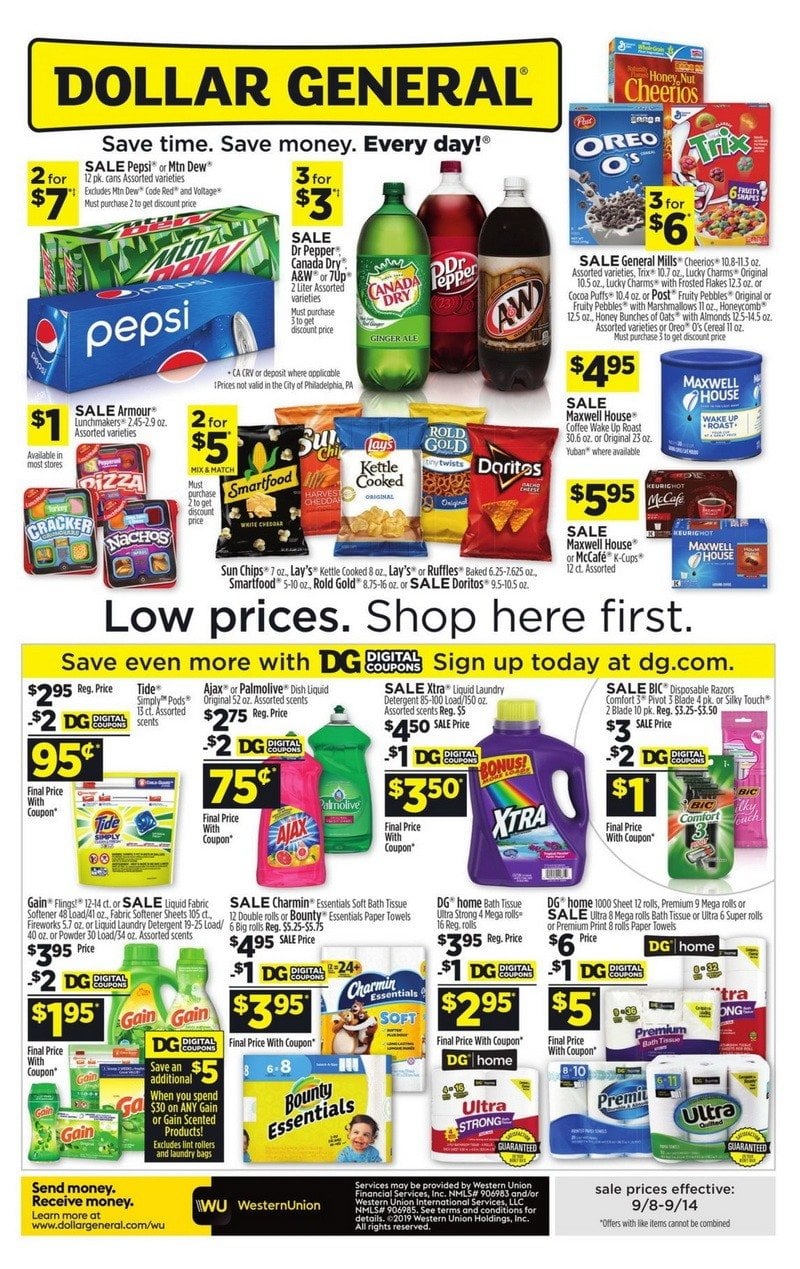 Dollar General Weekly Ad Sep 08 Sep 14, 2019