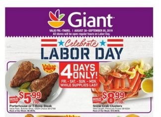 Giant Food Weekly Circular Aug 30 – Sep 05, 2019