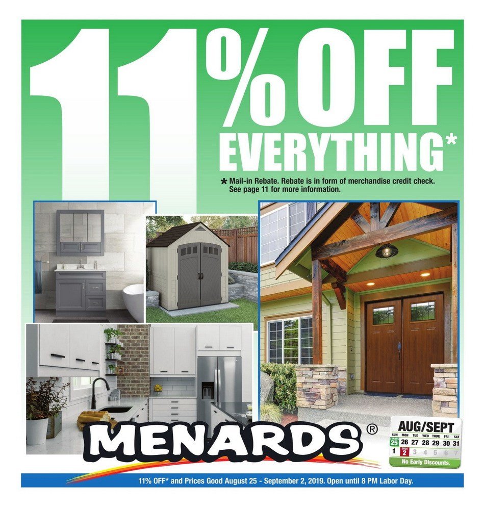 Menards Weekly Ad Aug 25 – Sep 02, 2019