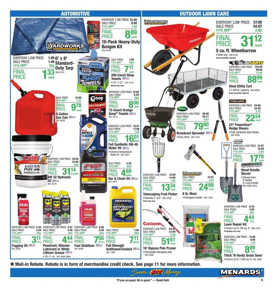 Menards Weekly Ad Aug 25 – Sep 02, 2019