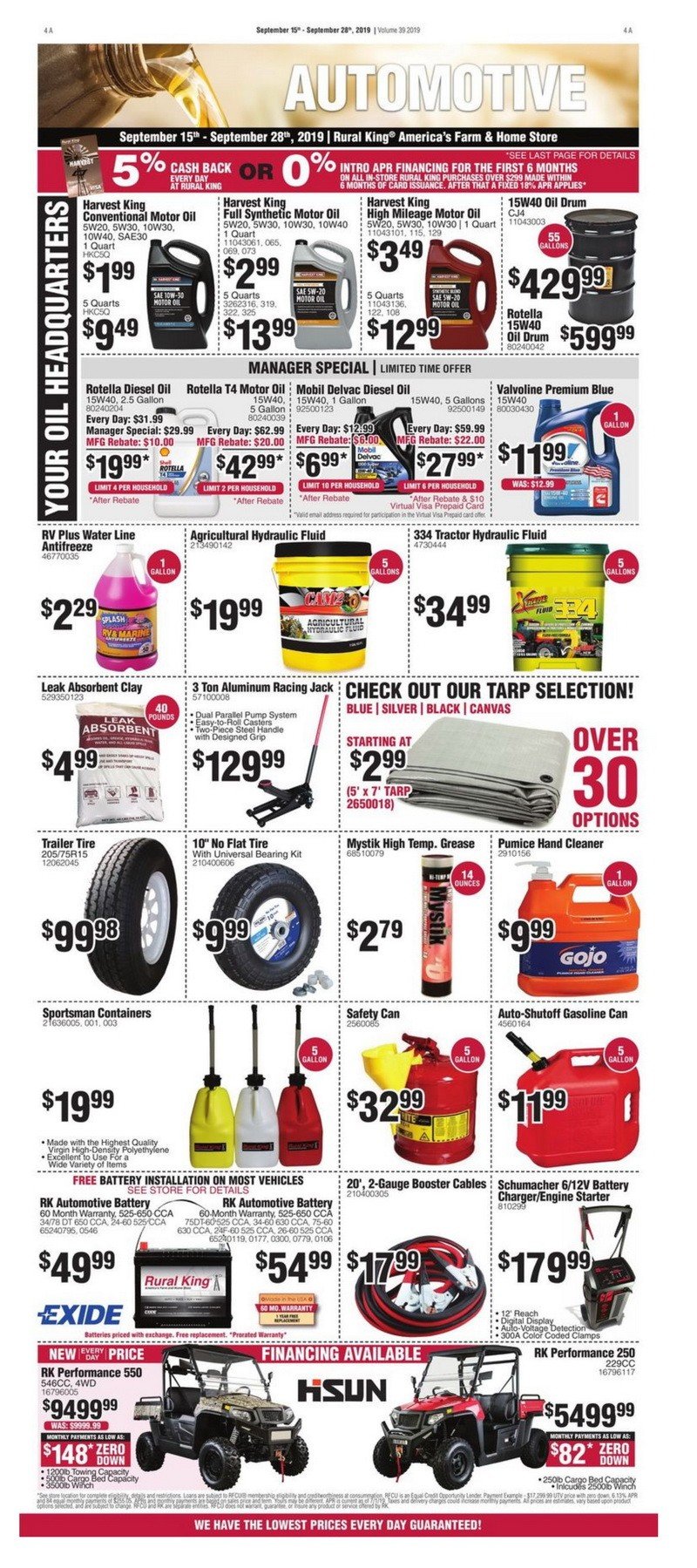 Rural King Weekly Ad Sep 15 Sep 28, 2019