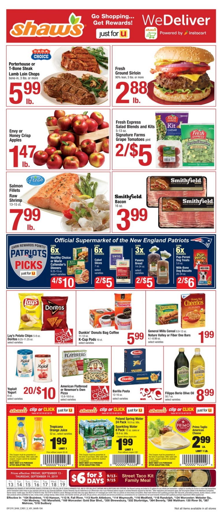 Shaw's Weekly Ad Sep 13 Sep 19, 2019