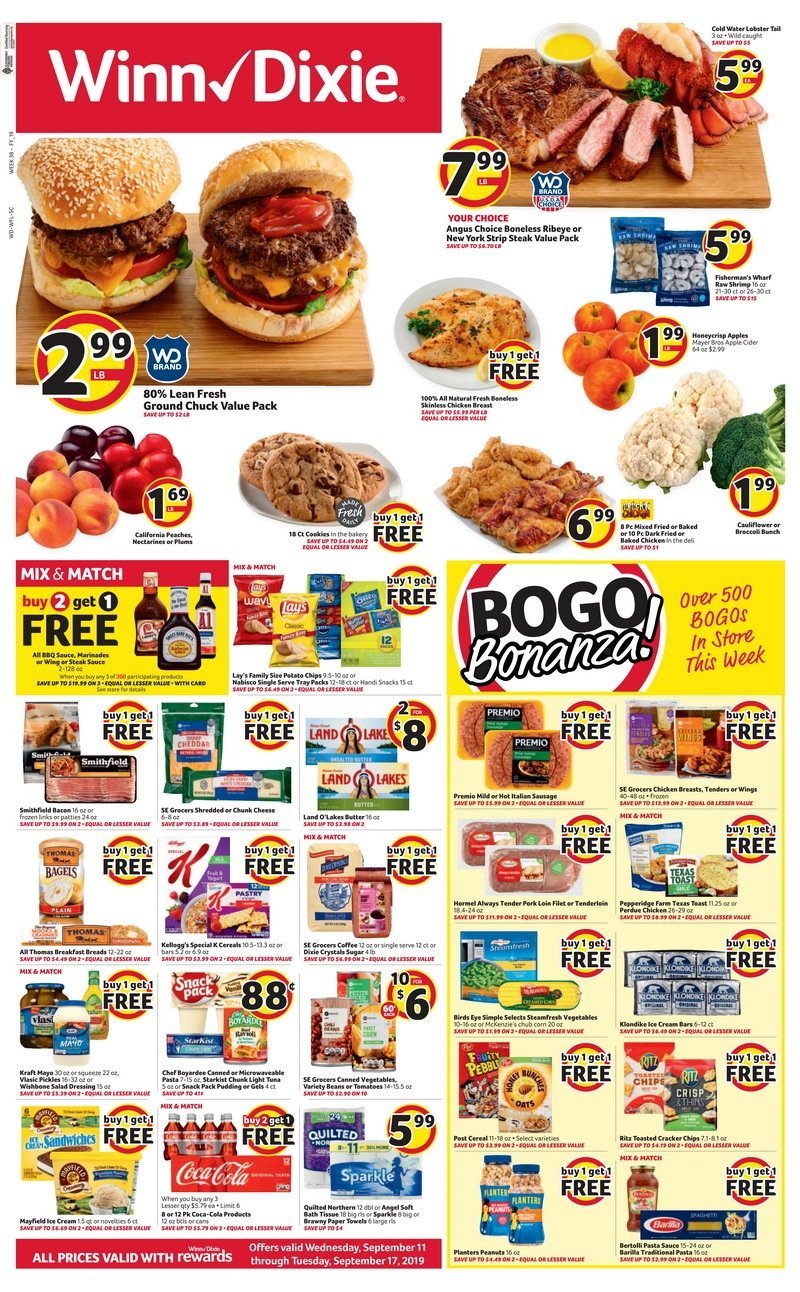 WinnDixie Weekly Ad Sep 11 Sep 17, 2019