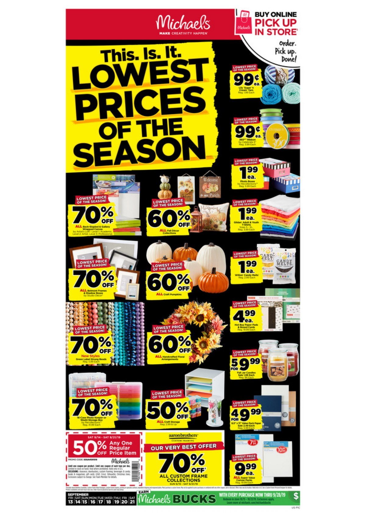 Michaels Weekly Ad Sep 13 Sep 21, 2019