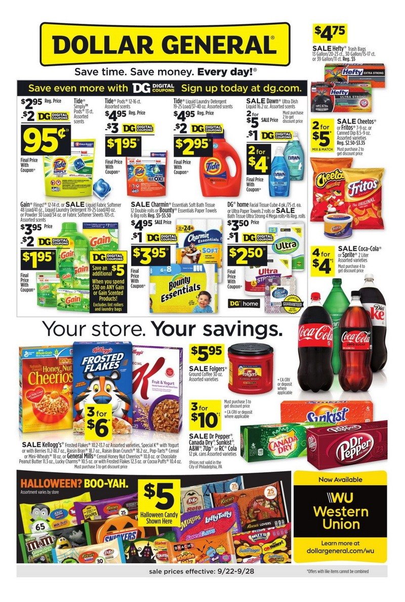 Dollar General Weekly Ad Sep 22 – Sep 28, 2019