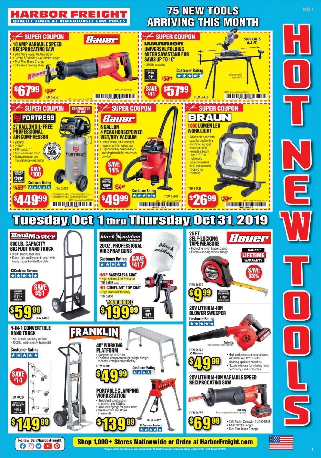 Harbor Freight Flyer Sale Oct 1 Oct 31, 2019