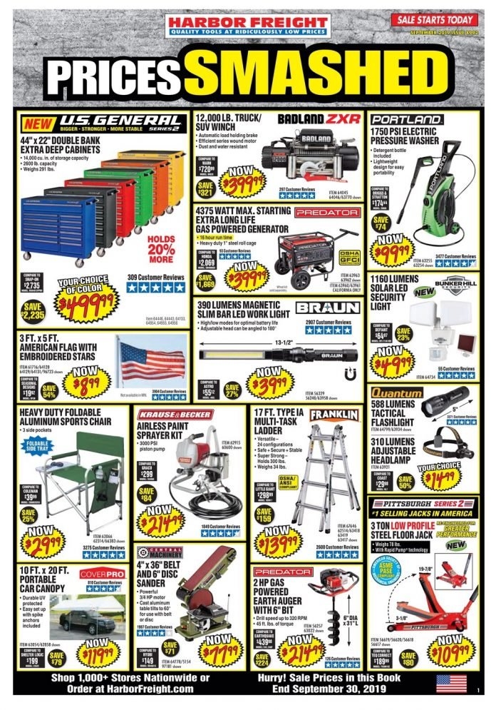 Harbor Freight Flyer Sale September, 2019