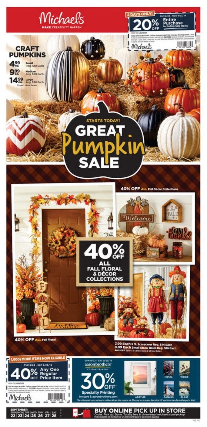 Michaels Weekly Ad Sep 22 Sep 28, 2019
