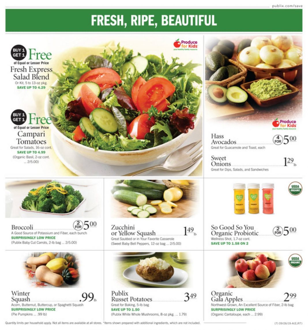 Publix Weekly Ad Sep 25 – Oct 1, 2019