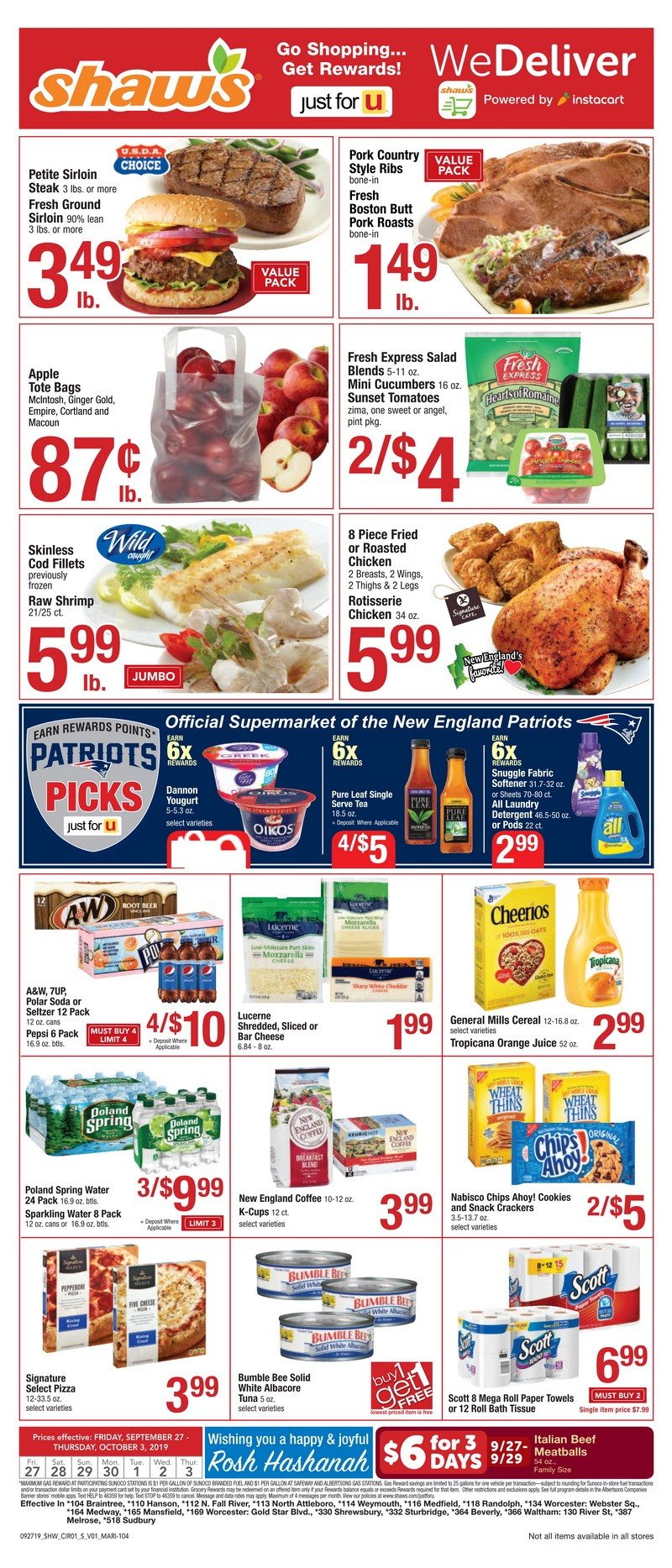 Shaw's Weekly Ad Sep 27 Oct 03, 2019