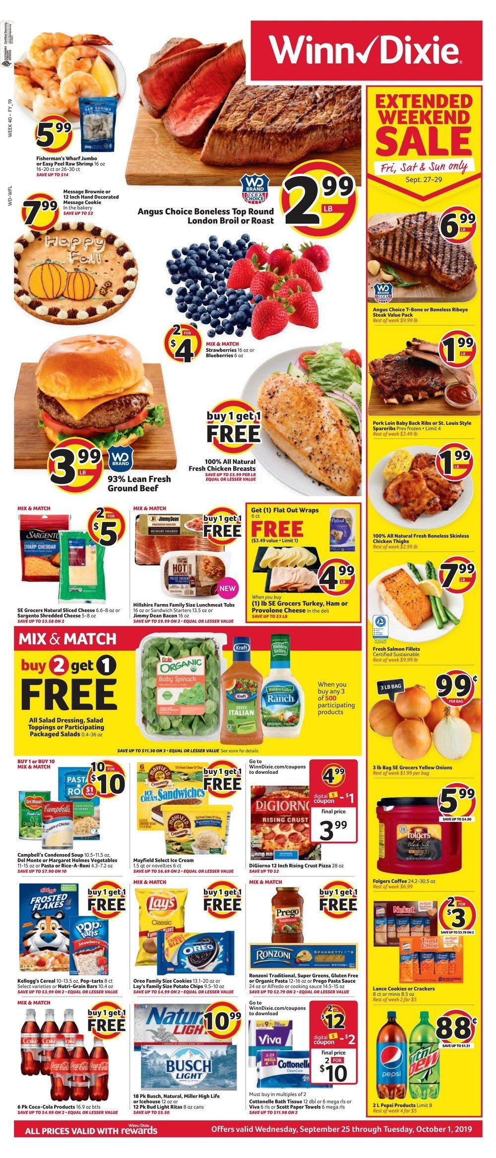 WinnDixie Weekly Circular Sep 25 Oct 1, 2019