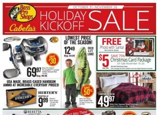 Bass Pro Shops Holiday Kickoff Sale Oct 31 – Nov 26, 2019