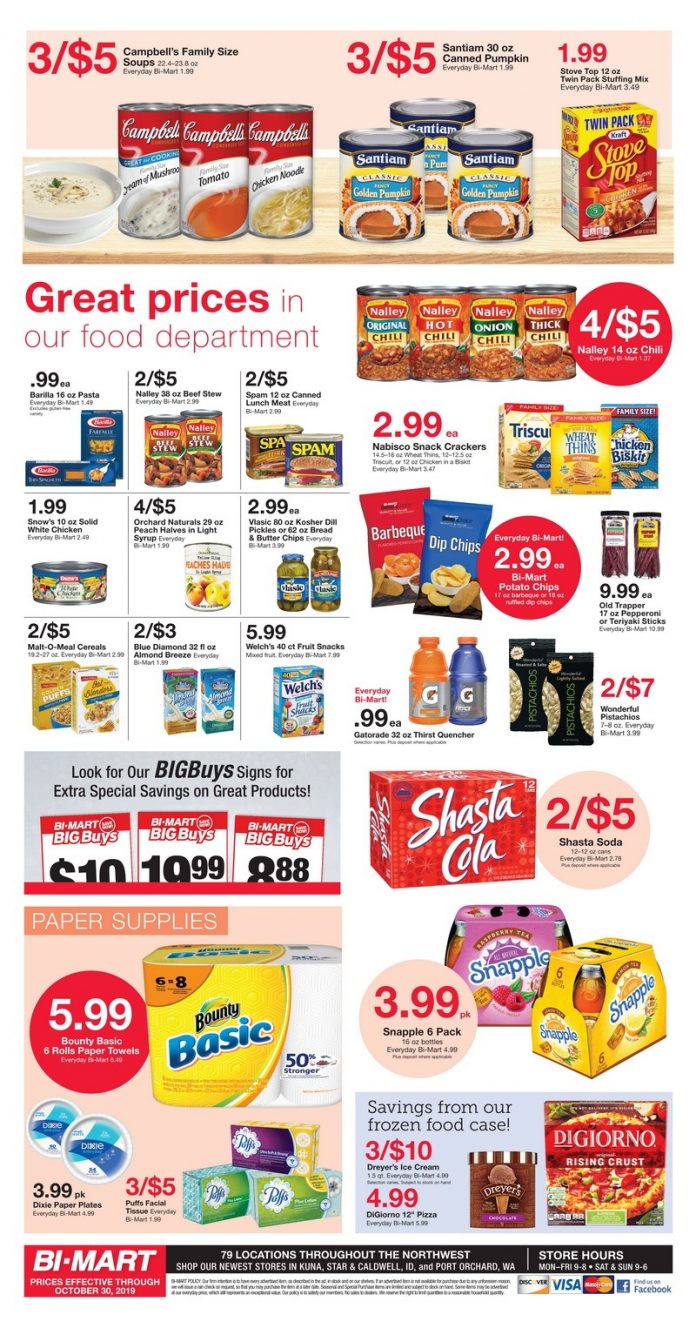 Bi Mart Weekly Ad Oct 24 Oct 30, 2019