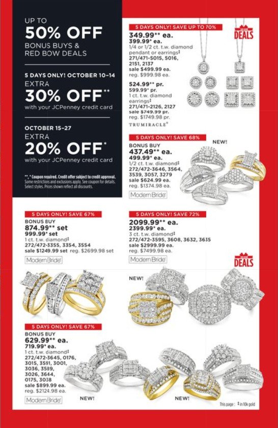 JCPenney Special Ad Sale Oct 10 Oct 27, 2019 Jewelry Sale
