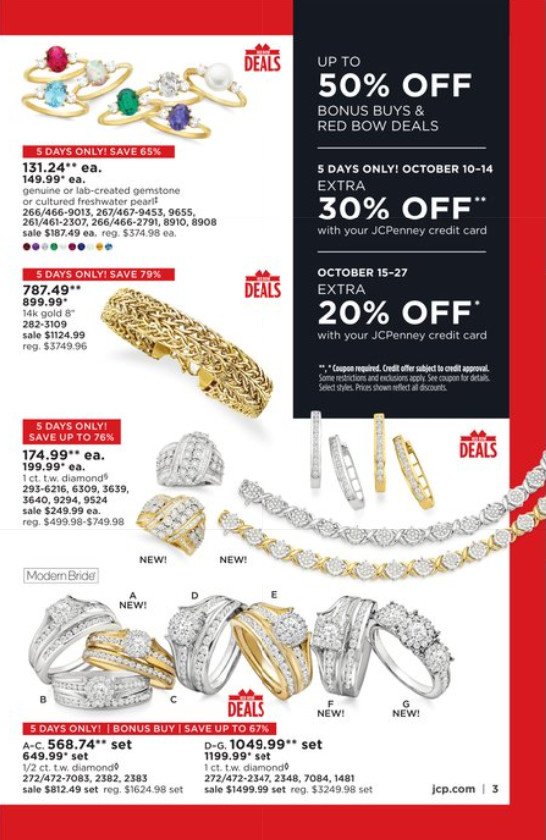 JCPenney Special Ad Sale Oct 10 Oct 27, 2019 Jewelry Sale