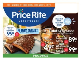 Price Rite Weekly Ad Nov 01 – Nov 07, 2019