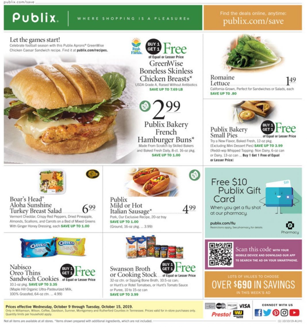 Publix Weekly Ad Oct 9 – Oct 15, 2019