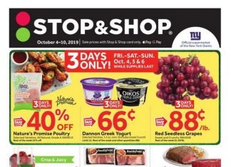 Stop & Shop Weekly Ad Oct 4 – Oct 10, 2019
