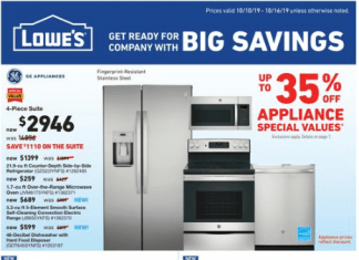 Lowe’s Weekly Ad Oct 10 – Oct 16, 2019