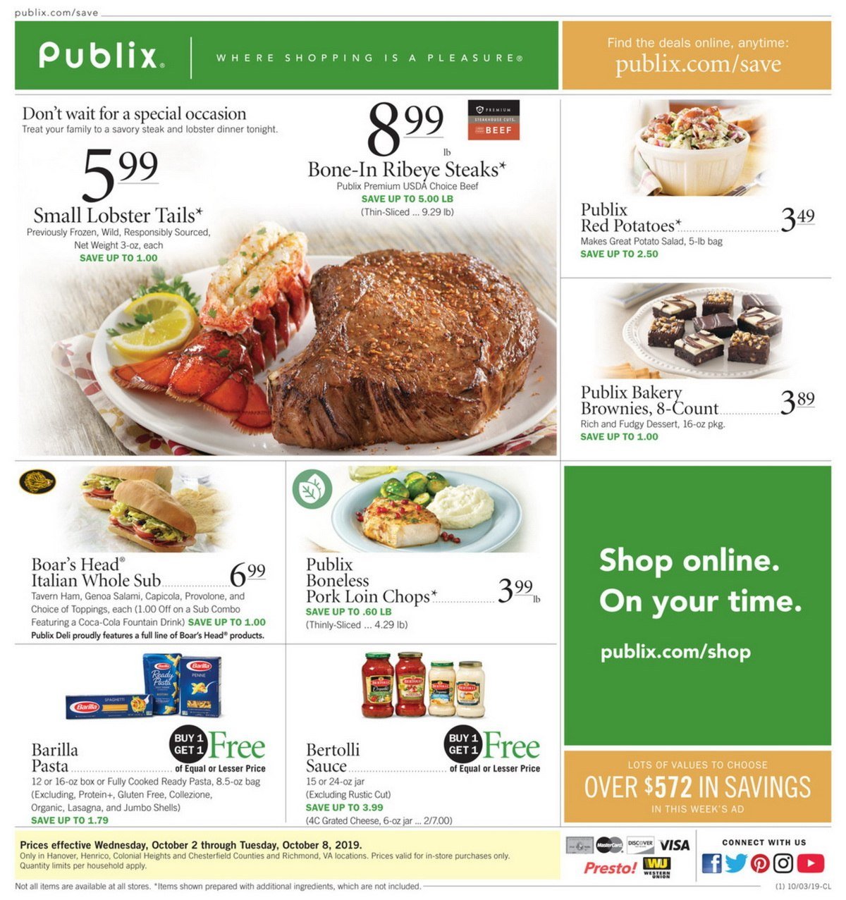 Publix Weekly Ad Oct 2 – Oct 8, 2019