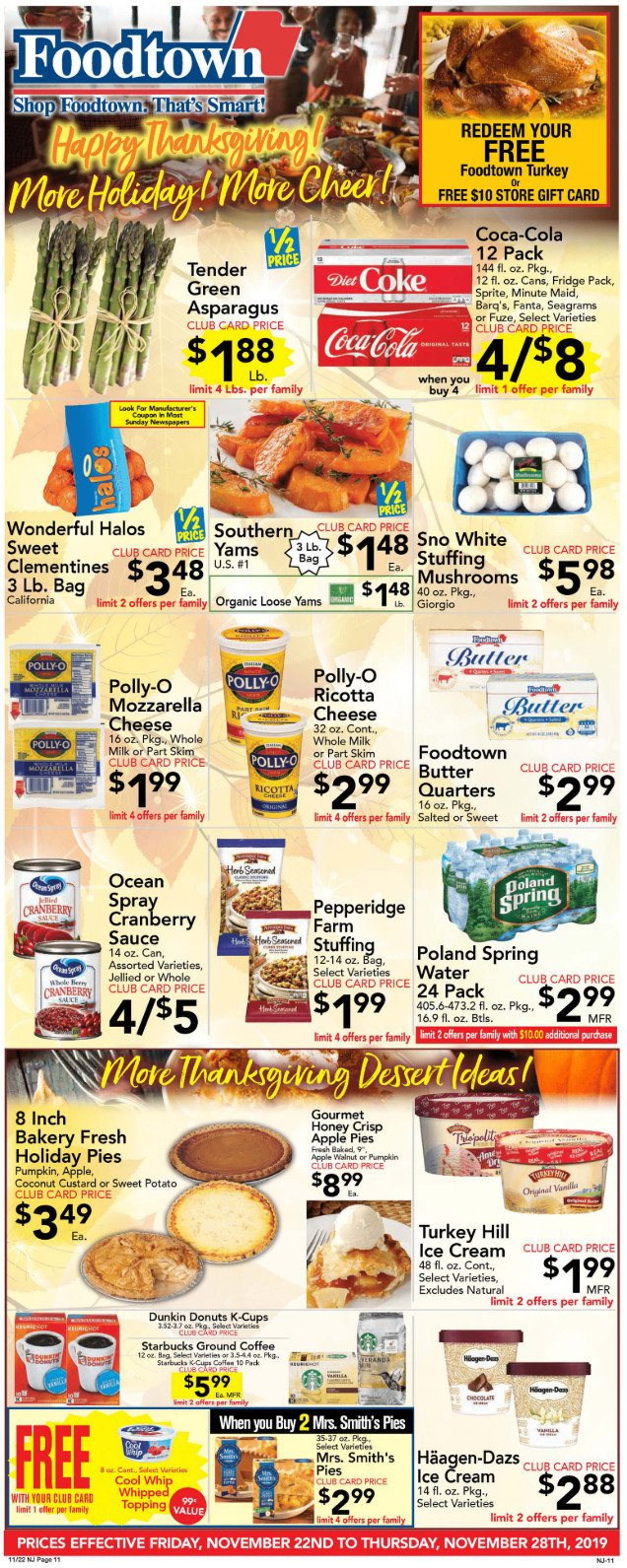 Foodtown Weekly Ad Nov 22 Nov 28, 2019 Happy Thanksgiving