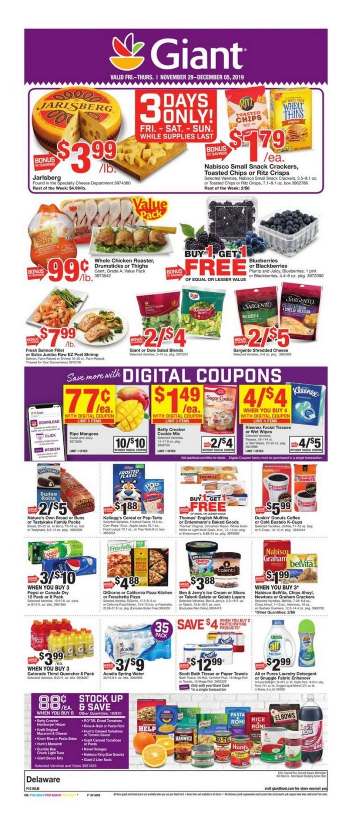 Giant Food Weekly Circular Nov 29 Dec 05, 2019