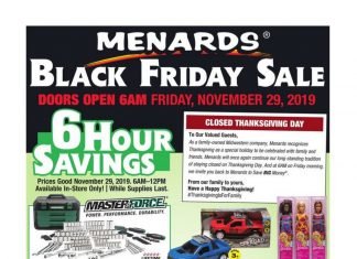 Menards Black Friday Sale Nov 29 – Nov 30, 2019
