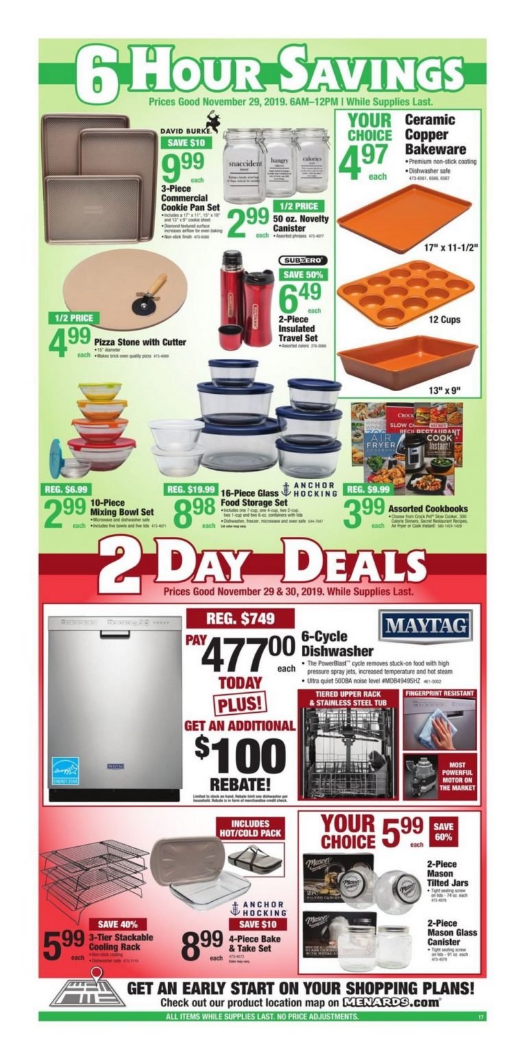 Menards Black Friday Sale Nov 29 Nov 30, 2019