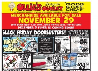 Ollie’s Black Friday Sale Nov 29 – Dec 05, 2019