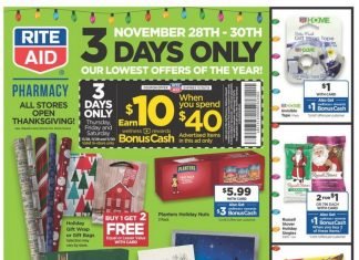 Rite Aid 3 Day Only Ad Nov 28 – Nov 30, 2019