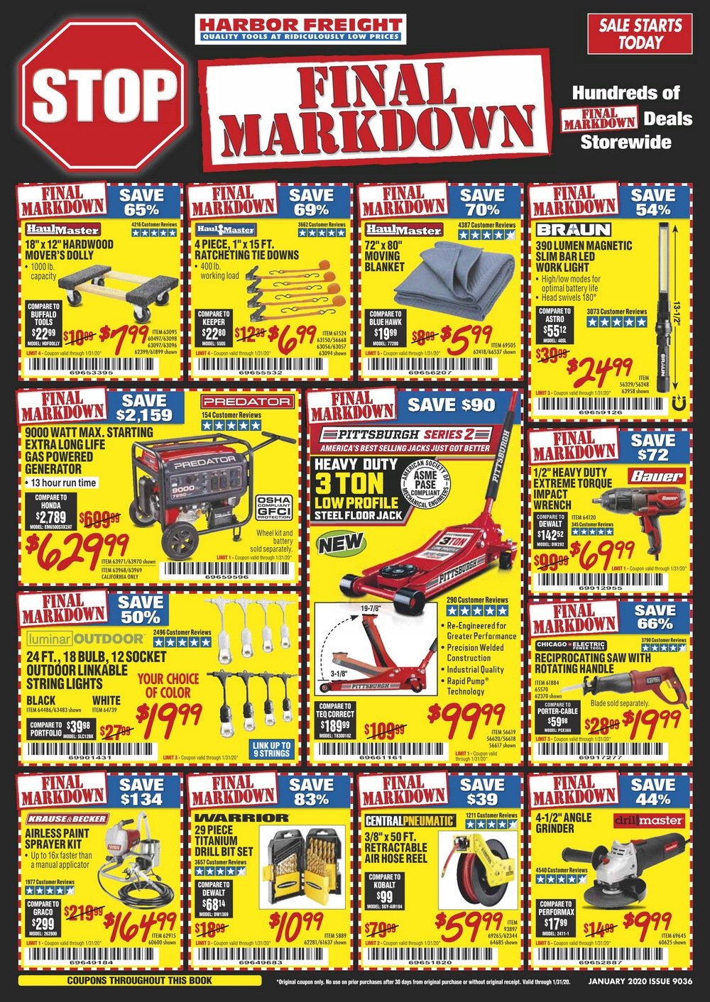 Harbor Freight Flyer Sale Jan 1 – Jan 31, 2020