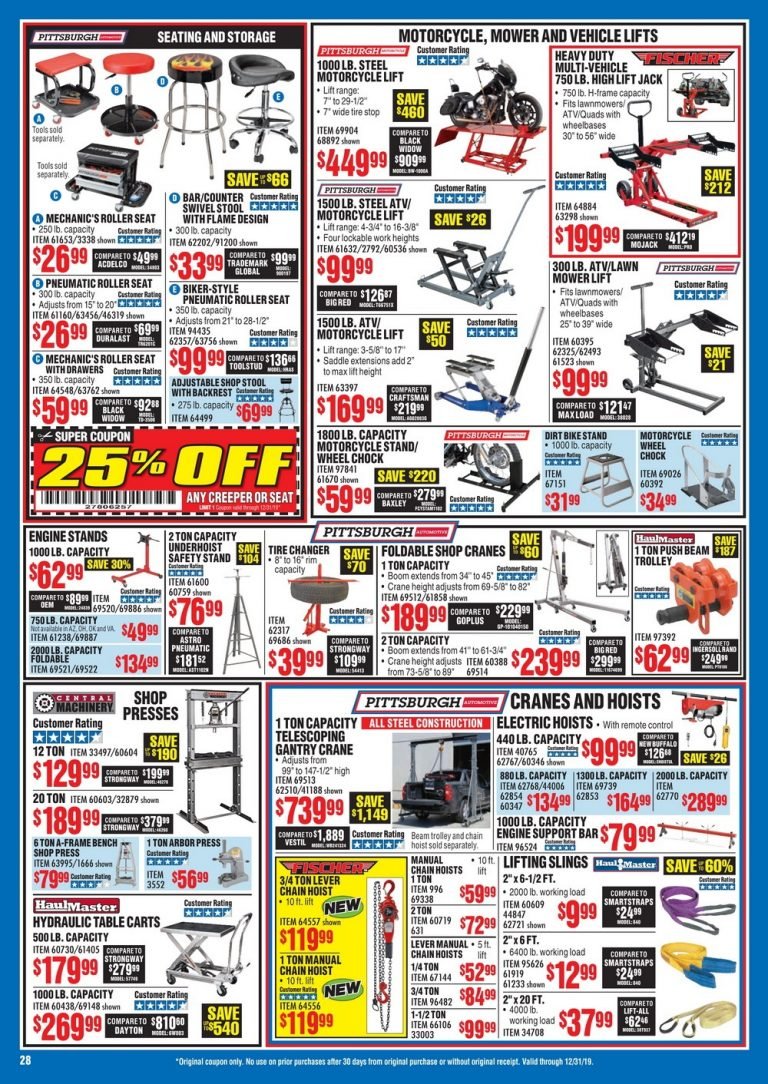 Harbor Freight Monthly Ad December, 2019