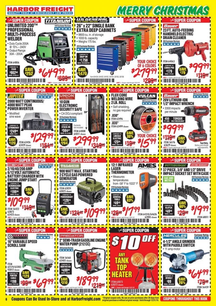 Harbor Freight Monthly Ad December, 2019