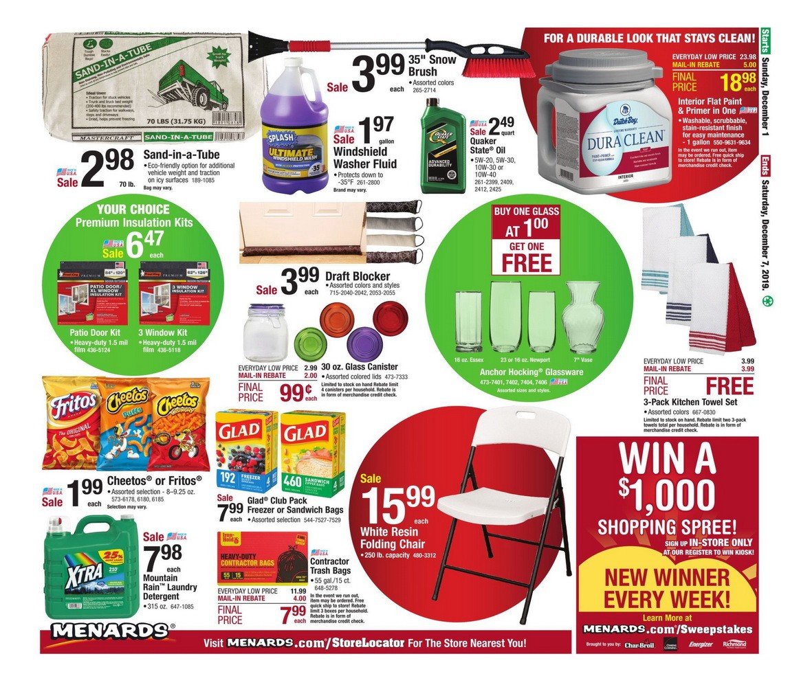 Menards Weekly Ad Dec 01 Dec 07, 2019