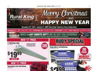 Rural King Merry Christmas & Happy New Year Ad Dec 22 – Jan 04, 2020