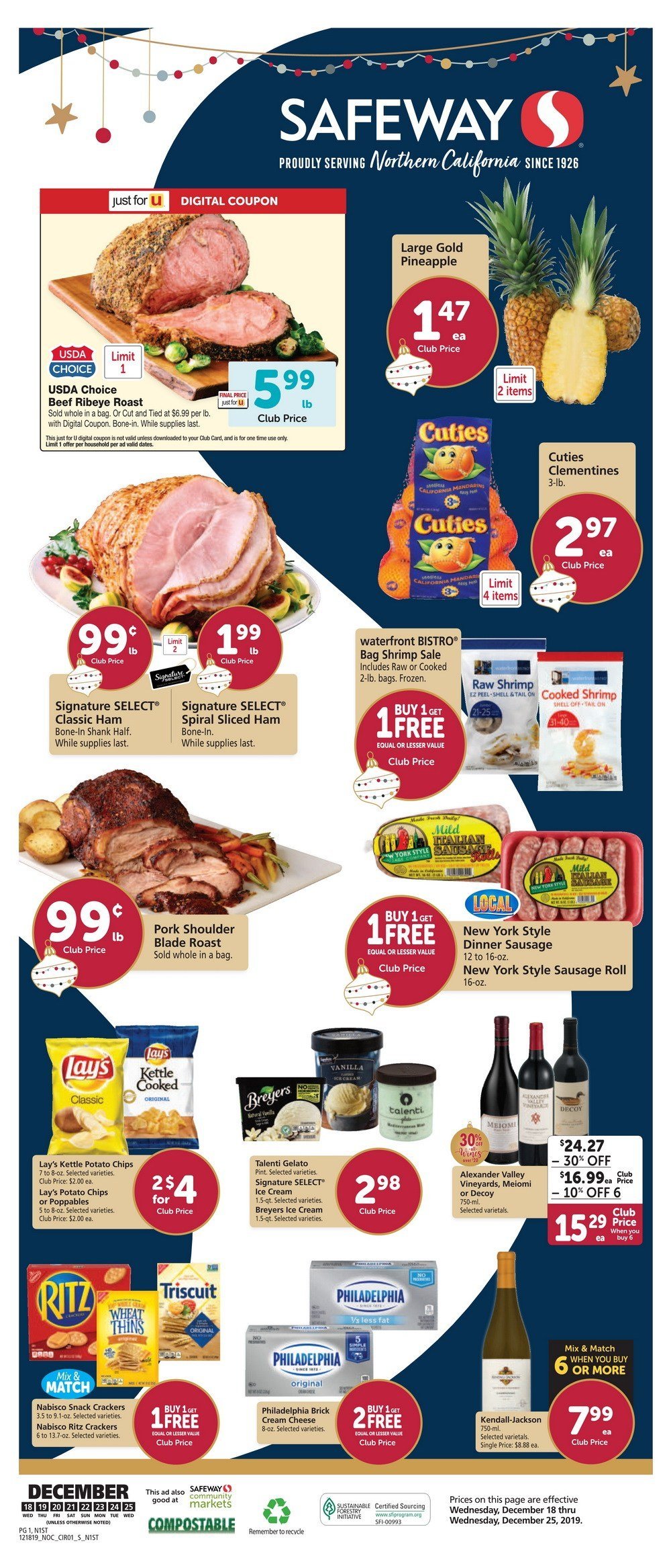 Safeway Weekly Ad Dec 18 Dec 24, 2019