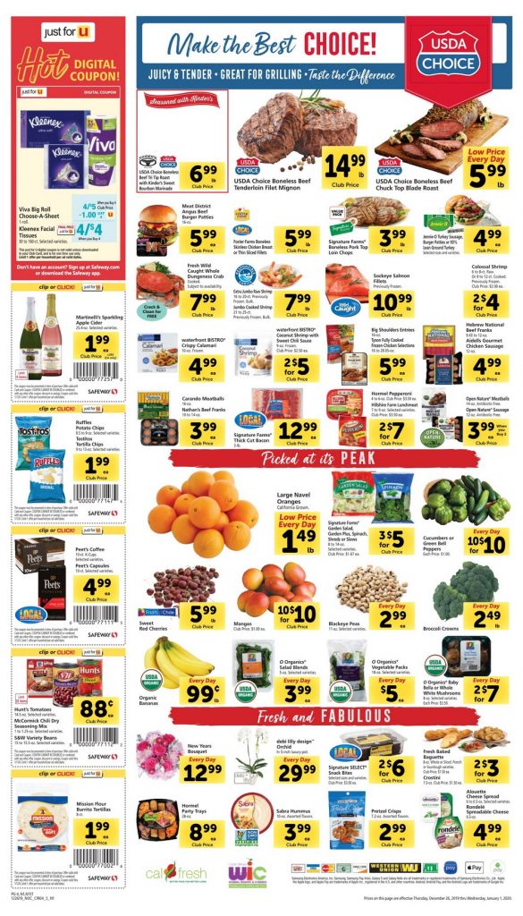 Safeway Weekly Ad Dec 26 – Jan 01, 2020