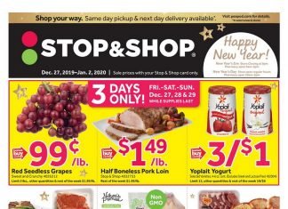Stop & Shop Weekly Circular Dec 27 – Jan 02, 2020