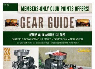 Bass Pro Shops Gear Guide Sale Jan 01 – Jan 31, 2020