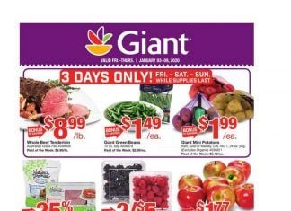 Giant Food Weekly Ad Jan 03 – Jan 09, 2020