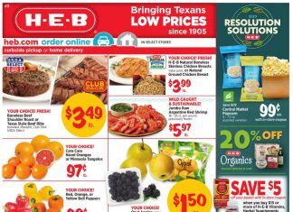 HEB Weekly Ad Jan 08 – Jan 14, 2020