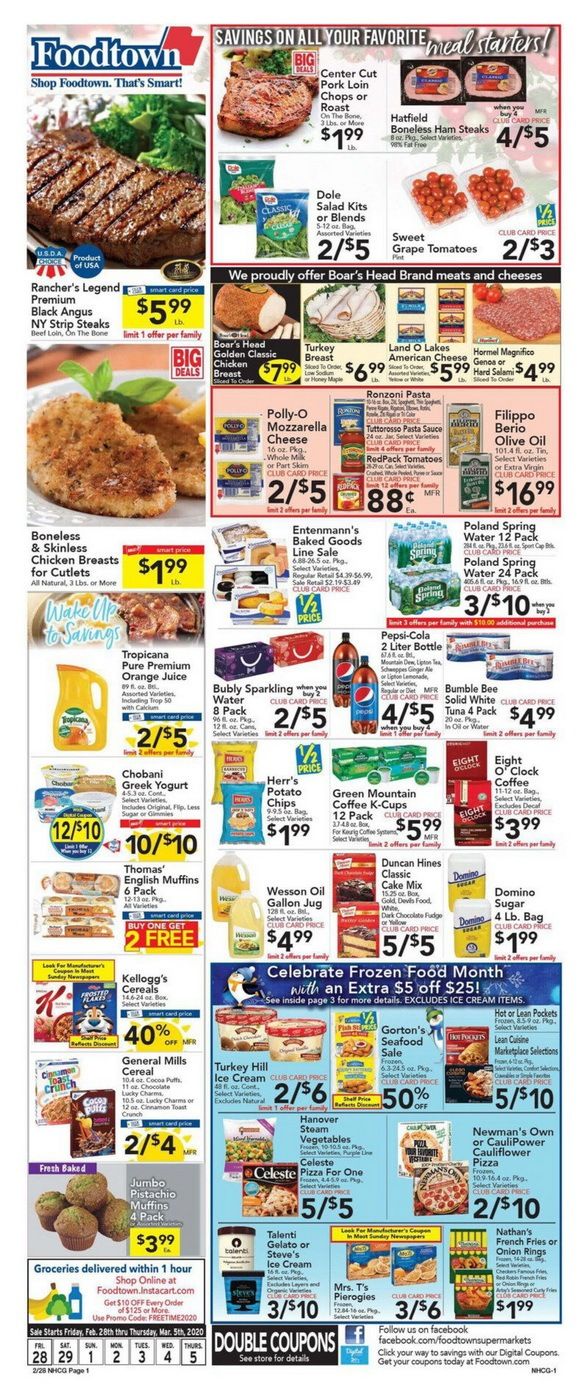 Foodtown Weekly Ad Feb 28 – Mar 05, 2020