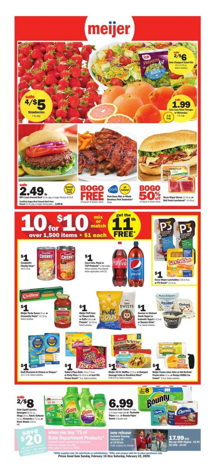 Meijer Weekly Ad Feb 16 Feb 22, 2020
