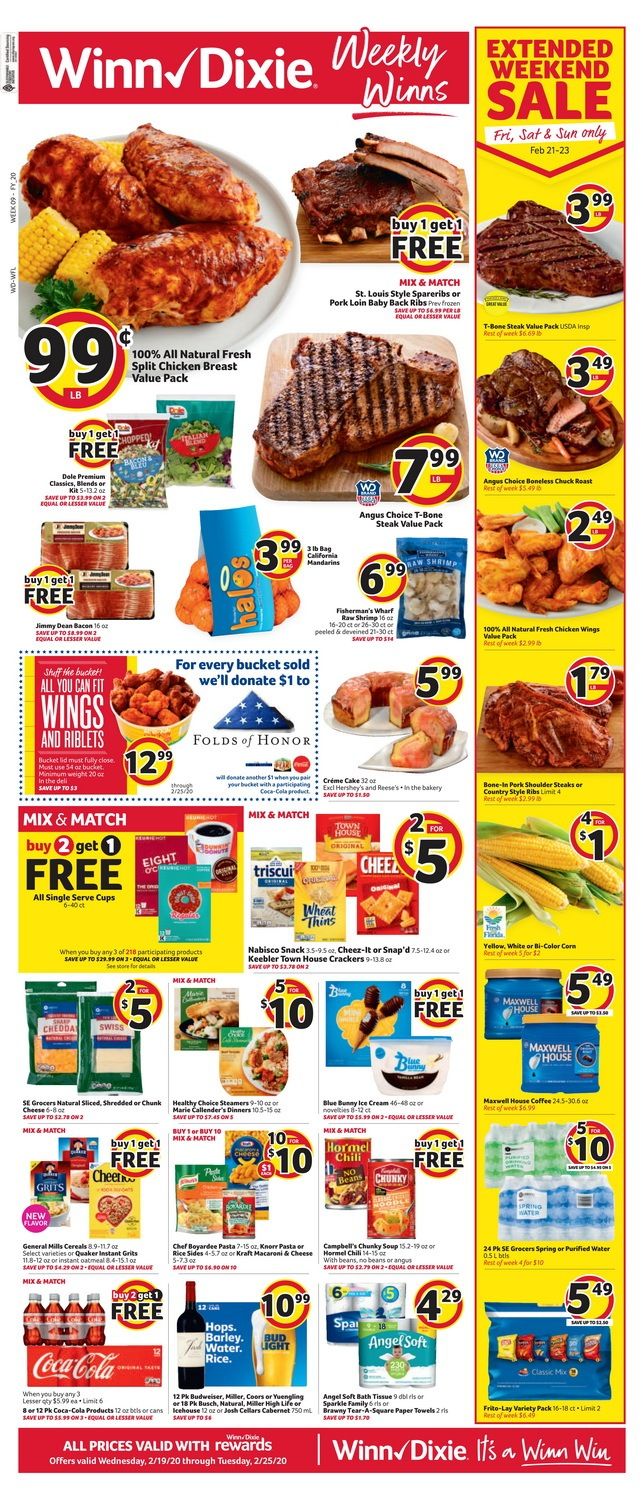 WinnDixie Weekly Ad Feb 19 Feb 25, 2020