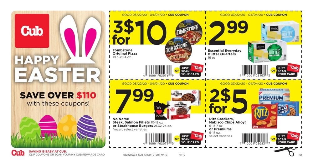 Cub Foods Happy Easter Ad Mar 22 Apr 04, 2020