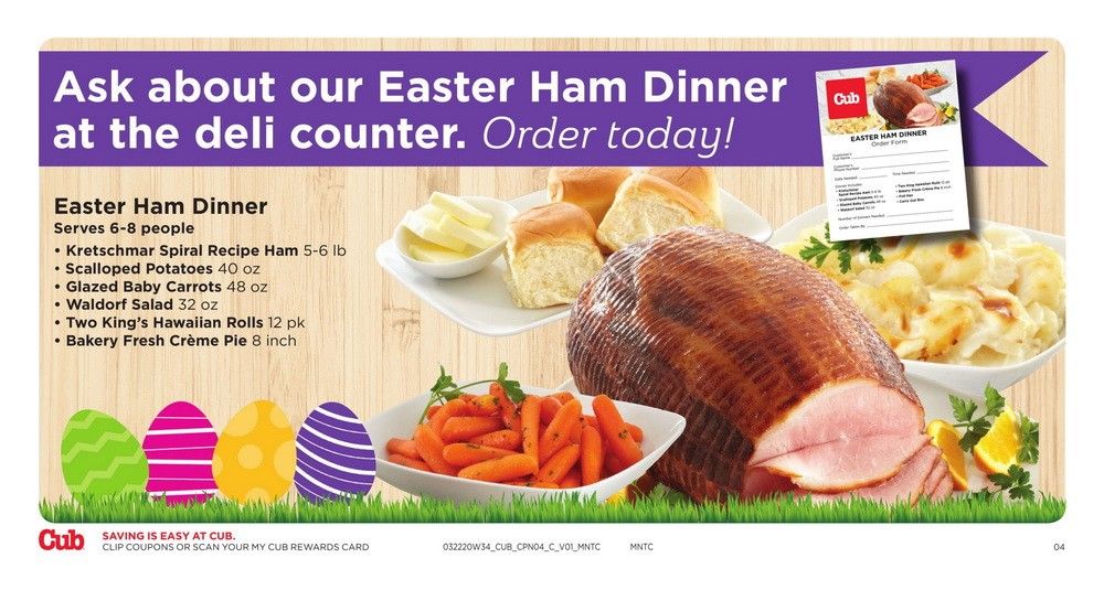 Cub Foods Happy Easter Ad Mar 22 Apr 04, 2020