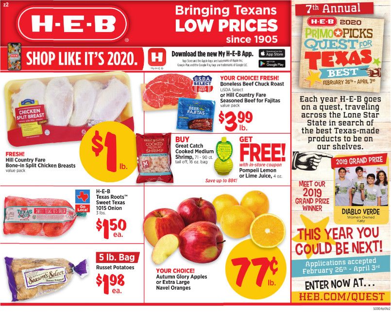 HEB Weekly Ad Mar 04 Mar 10, 2020